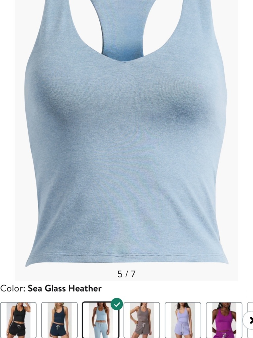 Light Blue Racerback Tank Top - Sea Glass Heather